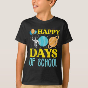Kids Happy 100 Days Of School Astronaut Planets 10 T-Shirt