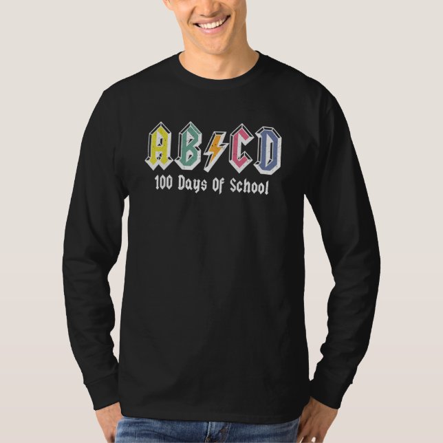 Kids Happy 100 Days Of School Teacher ABCD Rock Gr T-Shirt (Front)