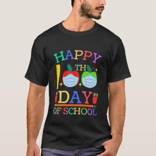 Kids Happy 100Th Day Of School Apple Face Mask Vir T-Shirt