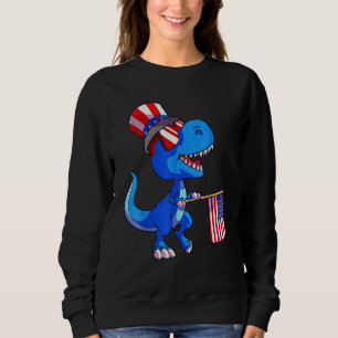 Kids Happy 4th Of July Rex Dino Dinosaur Baby Todd Sweatshirt