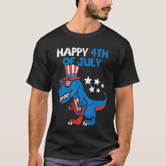 Kids Happy 4th Of July Rex Dino Dinosaur Baby Todd T-Shirt