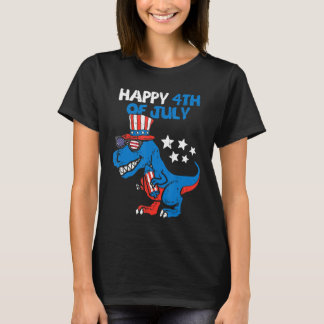 Kids Happy 4th Of July Rex Dino Dinosaur Baby Todd T-Shirt