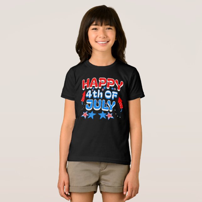 Kids happy 4th of July  Tri-Blend Shirt (Front Full)