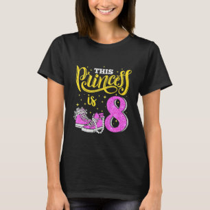 Kids Happy 8th Birthday  For Girls Sneakers Crown  T-Shirt