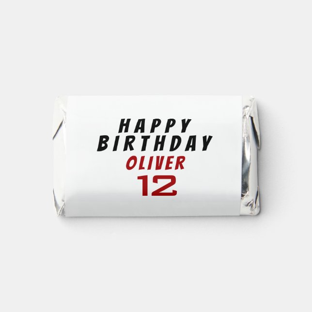 Kids Happy Birthday Name Age  Hershey's Miniatures (Front)