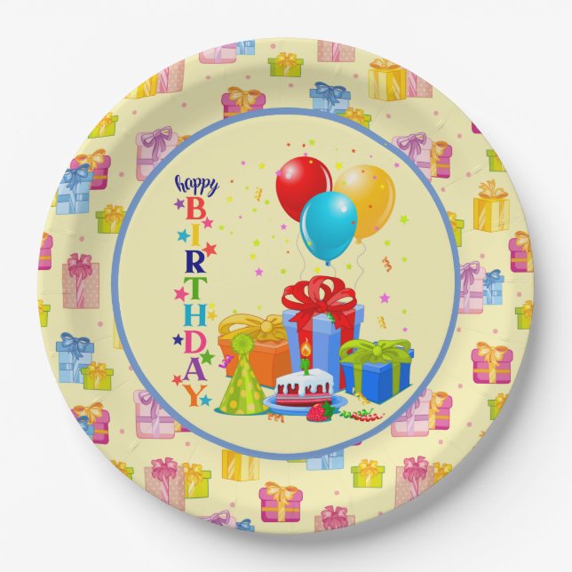 Kids Happy Birthday  Paper Plates (Front)