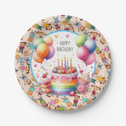 Kids Happy Birthday Paper Plates