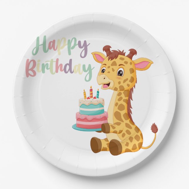 Kids Happy Birthday Paper Plates (Front)