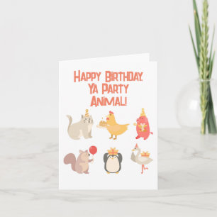 Kids Happy Birthday Party Animals Boys Safari  Card