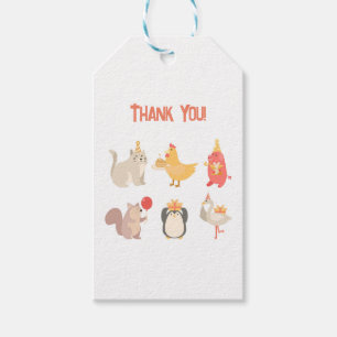 Kids Happy Birthday Party Animals Boys Safari Gift Tags