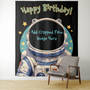 Kids Happy Birthday Spaceman Party Decoration Tapestry