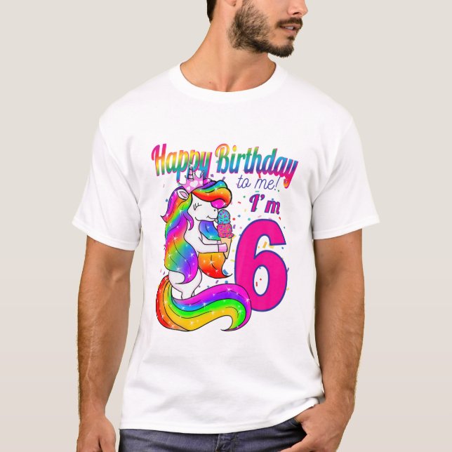 Kids Happy Birthday To Me I'm 6 (Six) Years Old Un T-Shirt (Front)