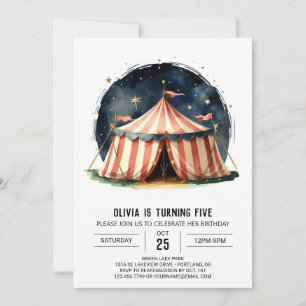 Kids' Happy Celebration Circus Birthday Invitation
