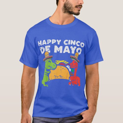 Kids Happy Cinco De Mayo Dinos Taco Mexican Kids T T_Shirt