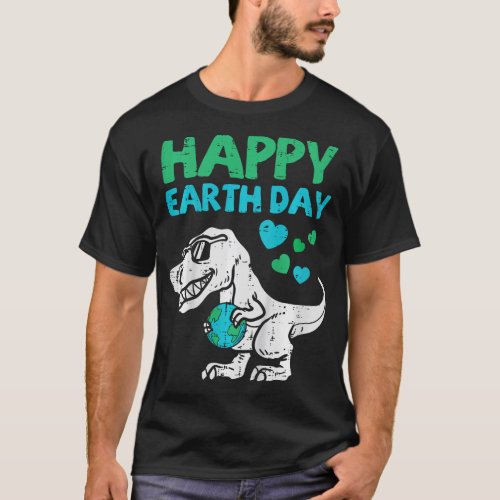 Kids Happy Earth Day Trex Dino Cute Dinosaur Boys  T_Shirt