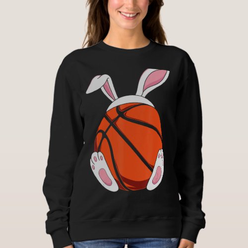 Kids Happy Easter Basketball Bunny Ears  Egg Boys  Sweatshirt