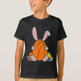Kids Happy Easter Bysketbyll Bunny Ears Fun Egg Bo T-Shirt