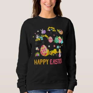 Kids Happy Easter Construction Crane Truck Boys To Sweatshirt