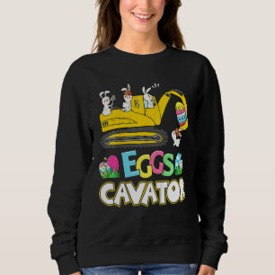 Kids Happy Easter Construction Crane Truck Bunny E Sweatshirt