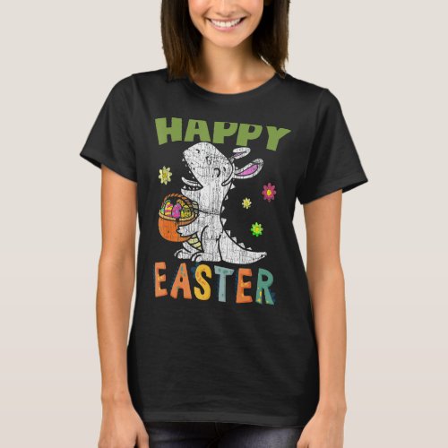 Kids Happy Easter Day T Rex Dino Bunny Egg Boys Gi T_Shirt