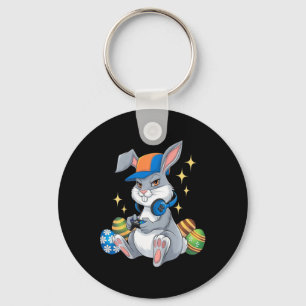 Kids Happy Easter Day Video Game Bunny Eggs Gaming Keychain