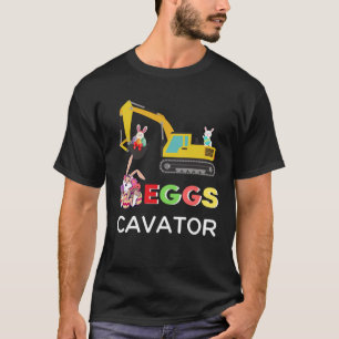 Kids Happy Easter Egg Hunt Bunny Excavator  EggsCa T-Shirt