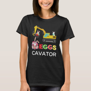 Kids Happy Easter Egg Hunt Bunny Excavator  EggsCa T-Shirt