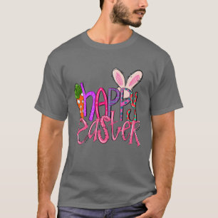Kids Happy Easter Rabbit With Bunny Ears Funny Egg T-Shirt