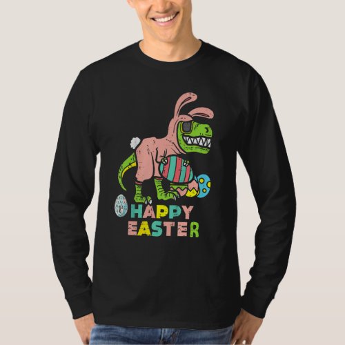 Kids Happy Easter Rex Easter Bunny Egg Funny Dinos T_Shirt