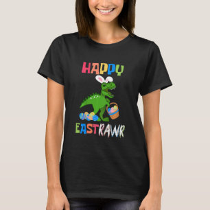 Kids Happy Eastrawr Easter Bunny T Rex Dinosaur T-Shirt