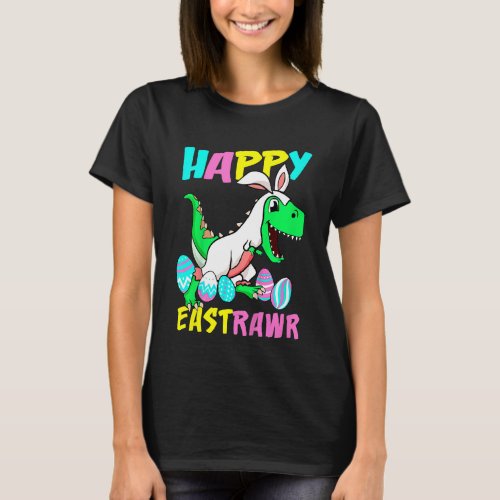 Kids Happy Eastrawr T Rex Dinosaur Toddler Boys Ki T_Shirt