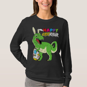 Kids Happy Eastrawr Trex Easter Bunny Egg Funny Di T-Shirt