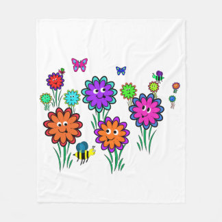 Kids Happy Flower Fleece Blanket