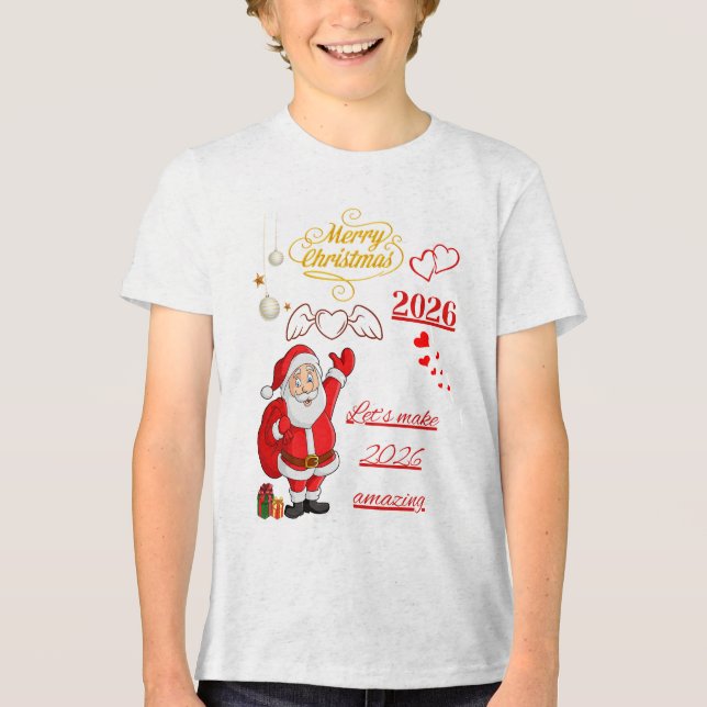 Kids Happy New Year T-Shirt Tri-Blend Shirt (Front)