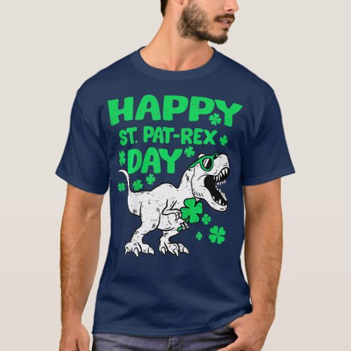 Kids Happy St Pat rex Day Dino St Patricks Day odd T_Shirt