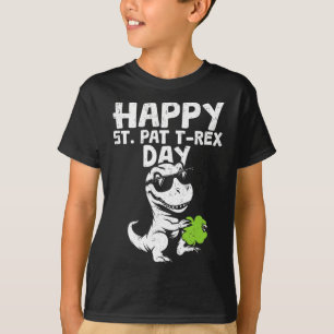 Kids Happy St Pat T-rex Day Dino Saurus St Patrick T-Shirt