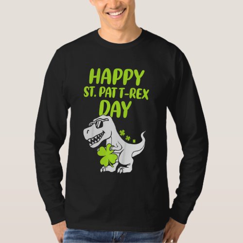 Kids Happy St Pat T Rex Day Dino Saurus St Patrick T_Shirt