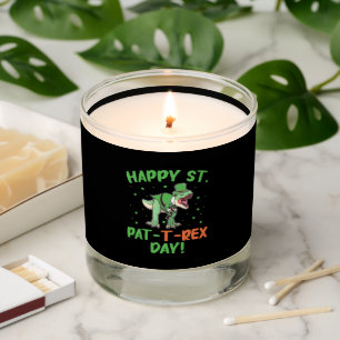 Kids Happy St Pat Trex Day Dino St Patricks Day Scented Candle