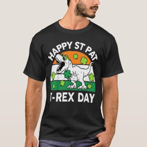 Kids Happy St Pat Trex Day Dino St Patricks Day  T T_Shirt