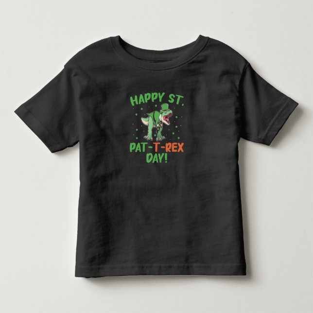Kids Happy St Pat Trex Day Dino St Patricks Day  Toddler T-shirt (Front)