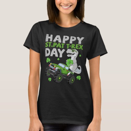 Kids Happy St Pat Trex Day Dinosaur St Patricks Da T_Shirt