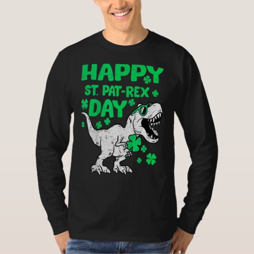 Kids Happy St PaTRex Dinosaur Saint Patricks Day  T_Shirt