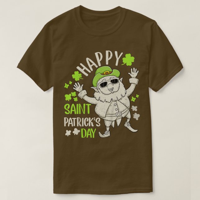 Kids Happy St Patricks Day Leprechaun Shamrock Boy T-Shirt (Design Front)
