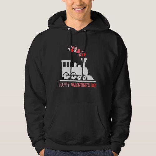 Kids Happy Valentines Day Cute Hearts Train V Day  Hoodie