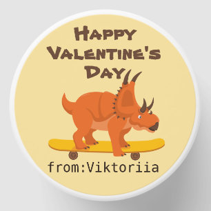 Kids Happy Valentines day dinosaur tiranosaur Mini Candle Favors