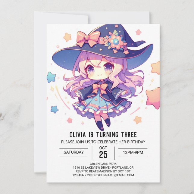 Kids Happy Wizard Birthday Invitation (Front)