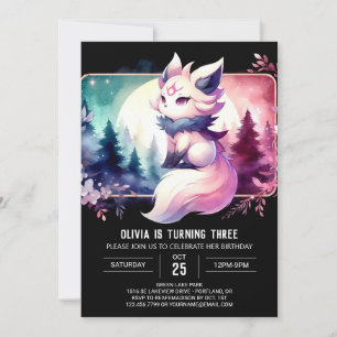 Kids Happy Wolf Birthday Invitation