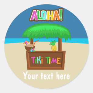 Kids Hawaiian Luau Party Classic Round Sticker