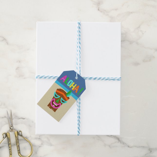 Kids Hawaiian Luau Party Gift Tags (With Twine)