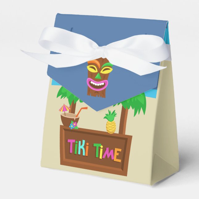Kids Hawaiian Luau Party Guest Favor Boxes (Front Side)